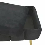 Bancheta cu depozitare, Catifea, Negru, Sarde