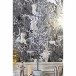 Bar Pom de Craciun artificial cu zapada in ghiveci, Metal, Maro