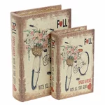 Set 2 cutii decorative, Piele ecologica, Bej, Bike