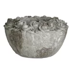 Bol decorativ mare, Ciment, Gri, Roses