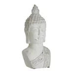 Buddha bust, Ciment, Alb, Buddha