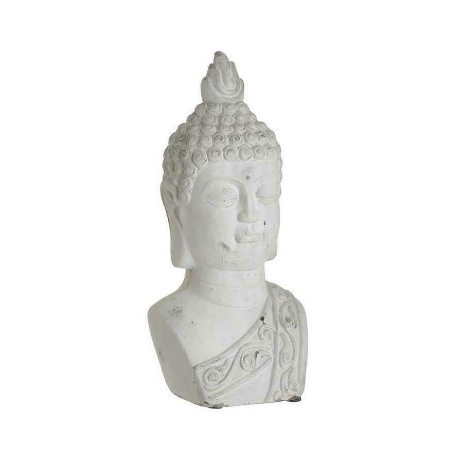 Buddha bust, Ciment, Alb, Buddha image13