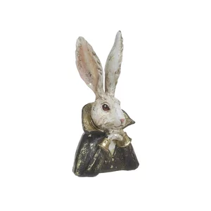 Bust decorativ iepure, Polirasina, Alb, Rabbit
