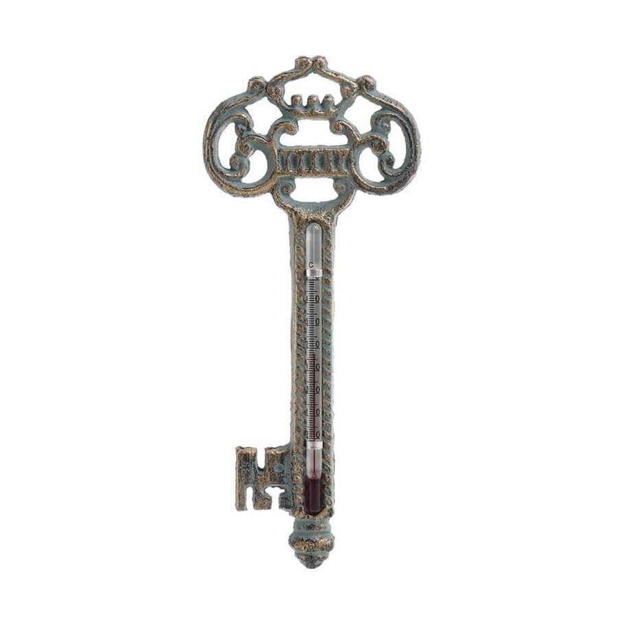 Decoratiune cheie termometru, Metal, Maro, Casta