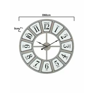 Ceas de perete, Lemn, Alb, Numbers