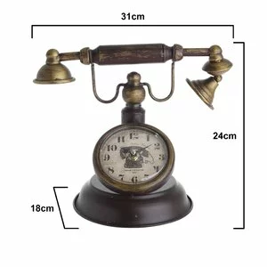 Ceas vintage, Metal, Rosu, Old Vintage Clock