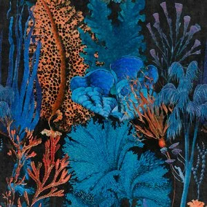 Coral Reef Ultramarine Set 3 role tapet, Netesut, Multicolor