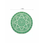 Covor rotund mare, Plastic, Verde, Mandala