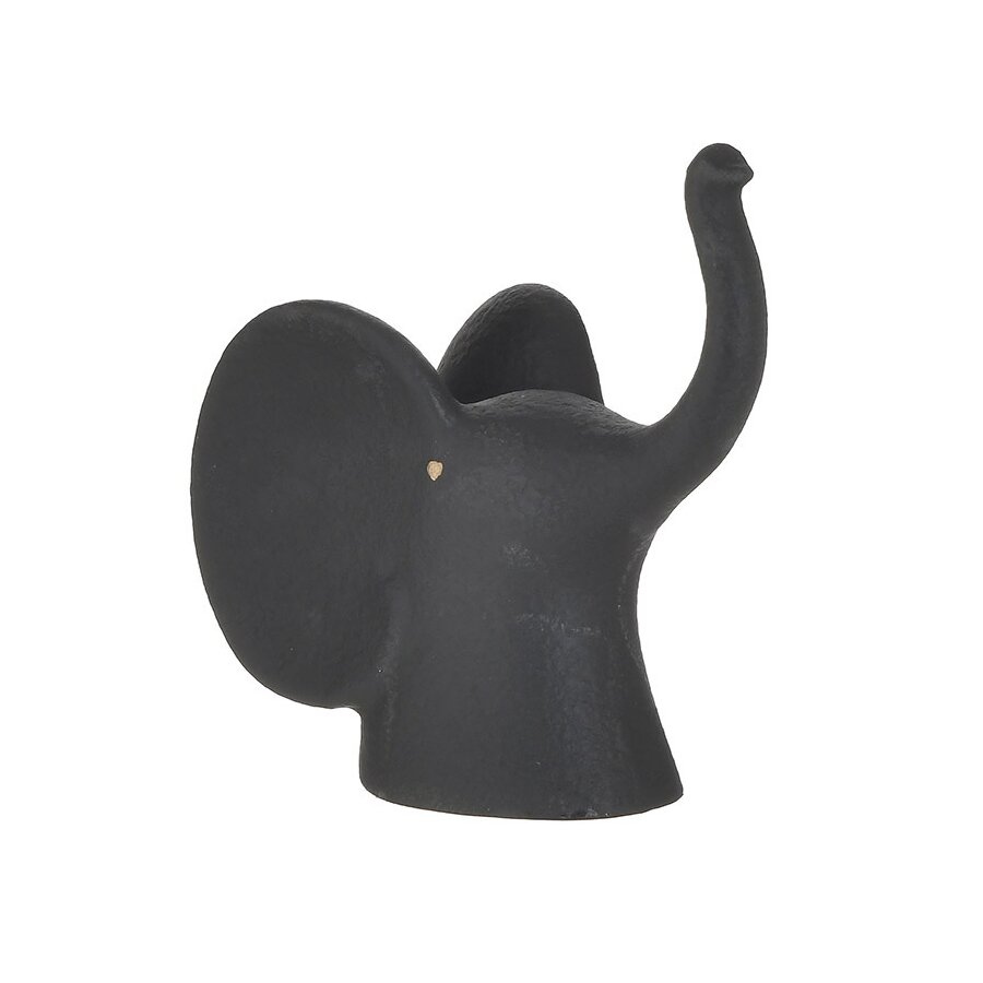 Decoratiune elefant mic, Ceramica, Negru, Trunk image7