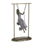 Decoratiune femeie, Polirasina, Auriu, Figure on Swing