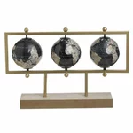 Decoratiune globuri pamantesti, Lemn, Auriu, Planet Earth