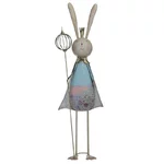 Decoratiune gradina iepure, Metal, Multicolor, Bunny