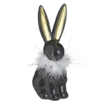 Decoratiune iepure, Ceramica, Negru, Herd