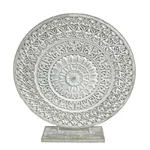 Decoratiune mandala, Lemn, Alb, Swirl