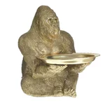 Decoratiune mare cu tava, Polirasina, Auriu, Monkey