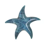 Decoratiune medie stea de mare, Polirasina, Albastru, Starfish