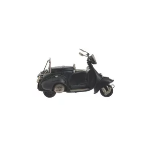 Decoratiune miniatura motocicleta cu atas, Metal, Negru, Price