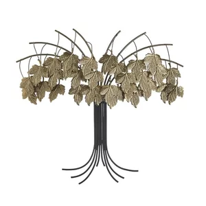 Decoratiune perete copac, Metal, Auriu, Fall