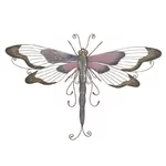 Decoratiune perete fluture, Metal, Multicolor, Deci Butterfly