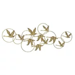Decoratiune perete, Metal, Auriu, Stork