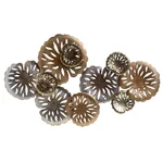 Decoratiune perete, Metal, Auriu, Waterlily