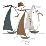 Decoratiune perete, Metal, Multicolor, Boats
