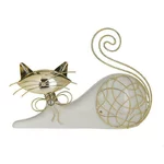 Decoratiune pisica, Ceramica, Alb, Kitty-Kat