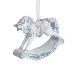 Set 6 decoratiuni suspendabile, Polirasina, Mov, Rocking Horse