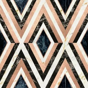 Diamonds Copper Tapet, Netesut, Multicolor