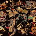 Dragons Of Tibet Set 3 role tapet, Netesut, Multicolor