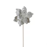 Floare decorativa, Plastic, Argintiu, Regal