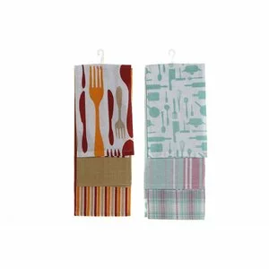 Fork Set 3 Servete bucatarie, Bumbac, Verde
