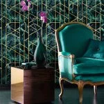Gramercy Emerald Tapet, Netesut, Multicolor