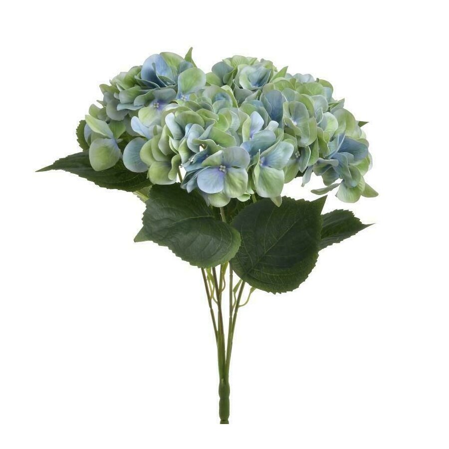 Hortensie artificiala, Plastic, Verde, Bouquet artificiala