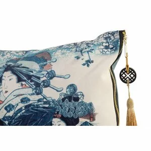 Japanese Perna decorativa, Textil, Albastru