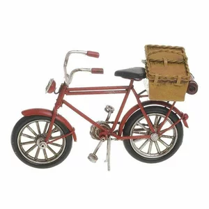 Miniatura bicicleta, Metal, Rosu, Basket