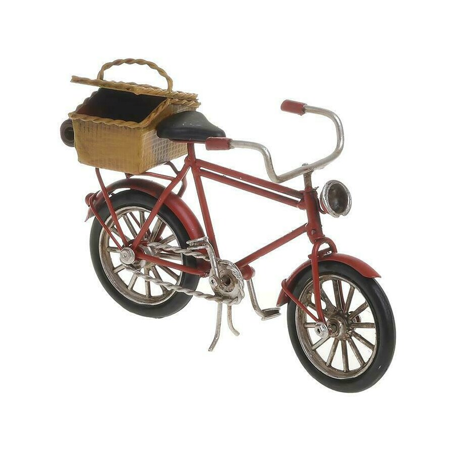 Miniatura bicicleta, Metal, Rosu, Basket