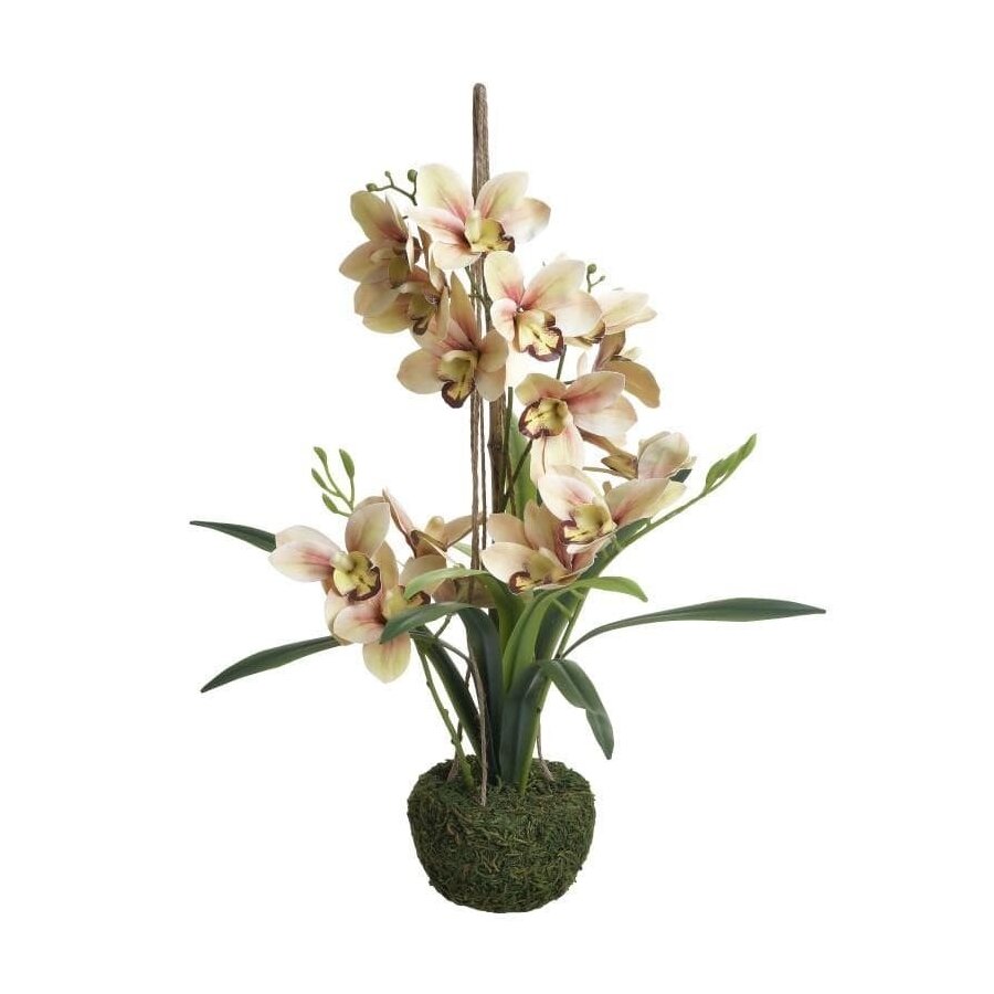 Orhidee floare artificiala, Plastic, Crem, Fellice