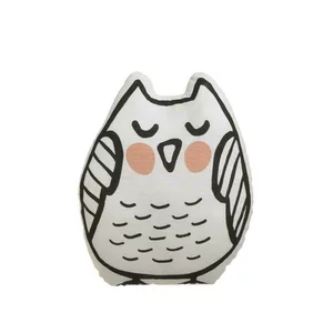 Perna decorativa bufnita, Bumbac, Alb, Owl
