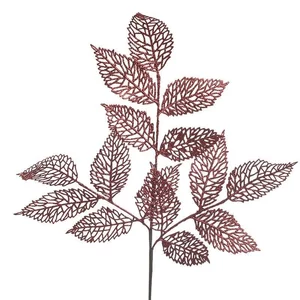 Leaf Branch Floare artificiala, Plastic, Rosu
