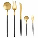 Set tacamuri 30 de piese, Inox, Negru, Selena