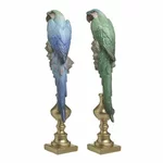 Set 2 papagali decorativi, Polirasina, Multicolor, Parrots