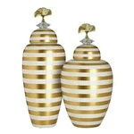 Set 2 vase decorative, Ceramica, Auriu, Radinia