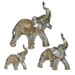 Set 3 elefanti decorativi, Polirasina, Argintiu, Deco Elephant