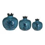 Set 3 rodii decorative, Ceramica, Albastru, Tiana
