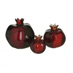 Set 3 rodii decorative, Polirasina, Rosu, Red Pomegranate