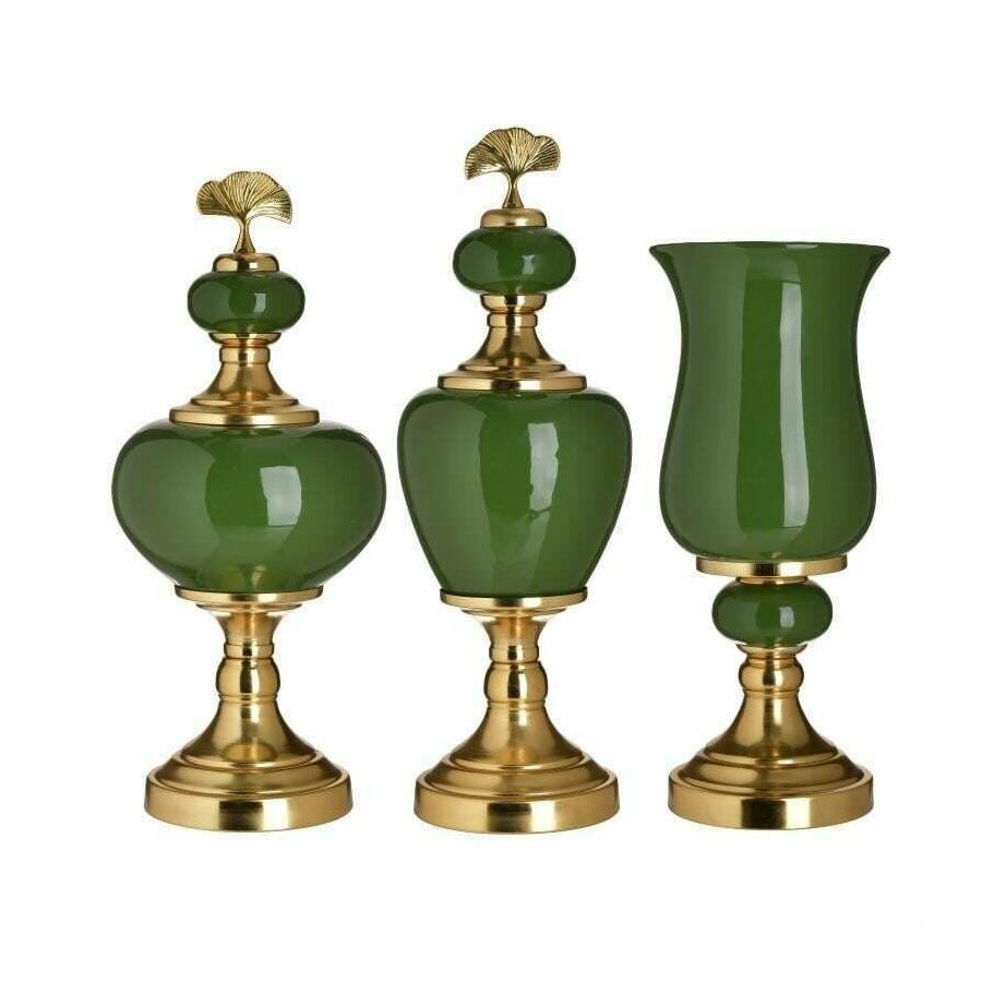 Set 3 vase decorative, Ceramica, Verde, Mardinia image