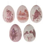 Set 5 decoratiuni oua suspendabile, Polispuma, Roz, Eggs