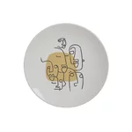 Set 6 farfurii desert, Ceramica, Alb, Faces