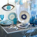 Set 6 farfurii desert, Ceramica, Albastru, Eye on Blue